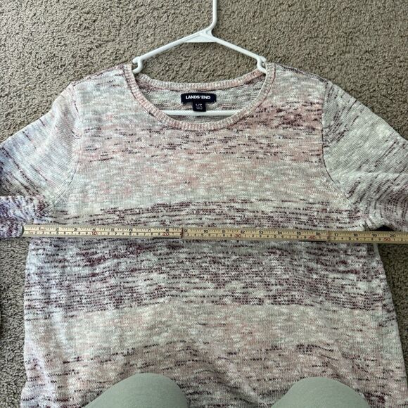 Land’s End Women’s Cotton Blend Ombre Heather Pullover Sweater Casual Basic LP - Picture 10 of 11